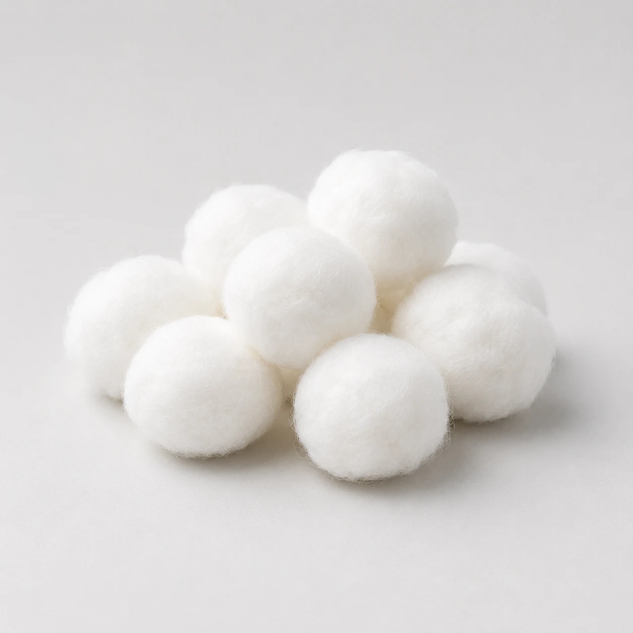 Pile of soft absorbent cotton balls